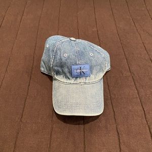 Calvin Klein Men Washed Denim Adjaustable Cap Blue